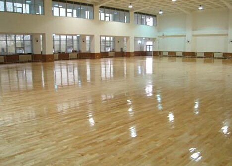 武警宁夏总队直属支队篮球场活动中心地板施工
