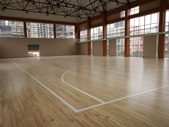 篮球木地板--贵阳市第二实验中学安装案例